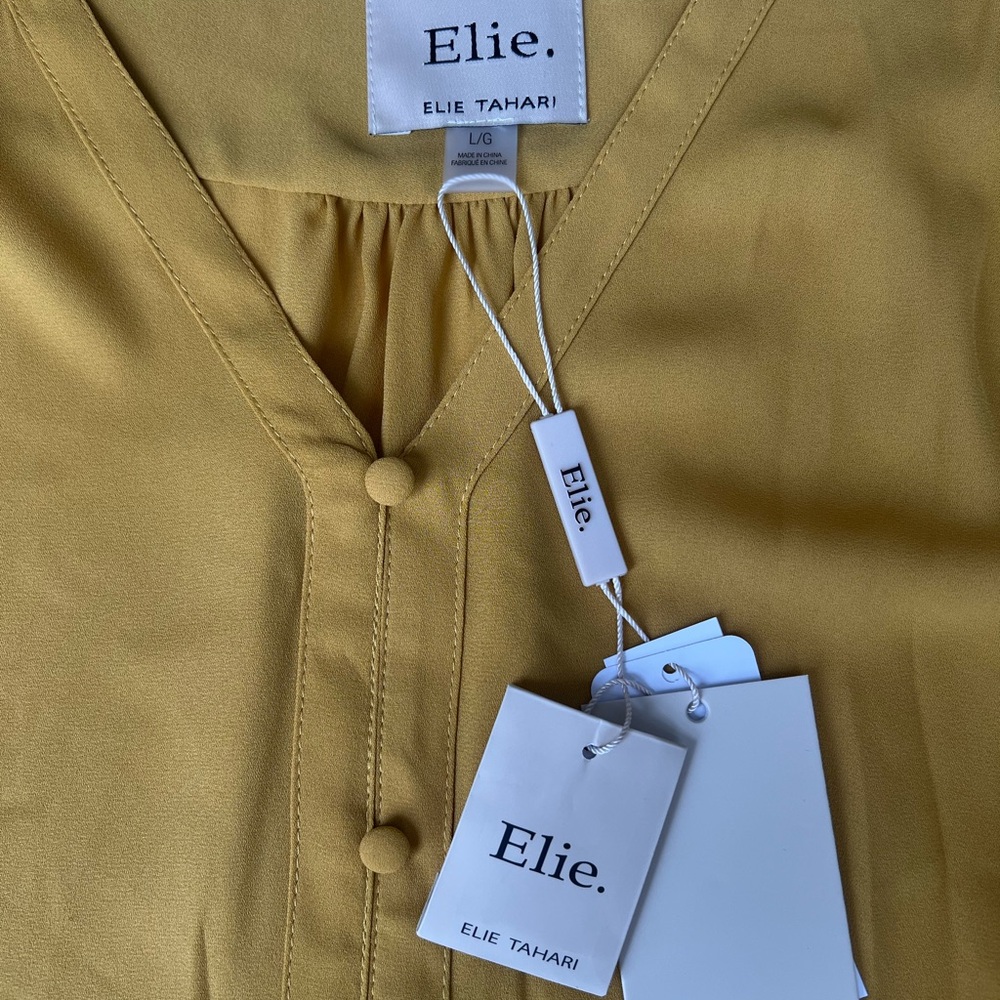 NWT Elie Tahari Tan Blouse
